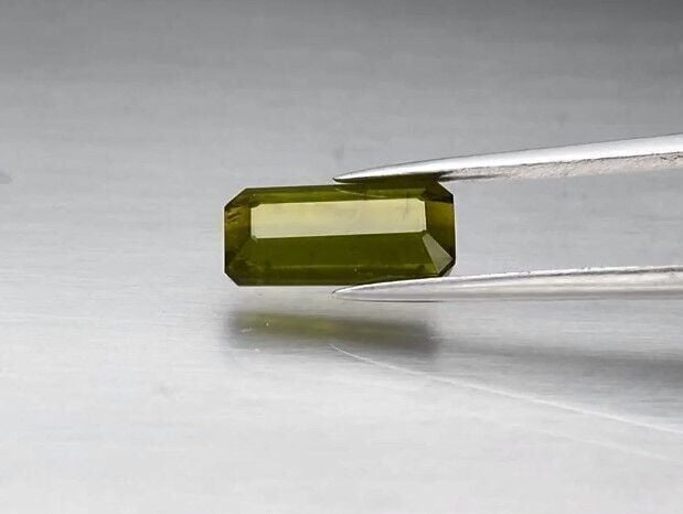 2.44ct 11.3x5.5mm Octagon Natural Unheated Olive Green Tourmaline, Africa