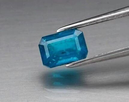 1.57ct 7.8x5.5mm Octagon Natural Unheated Blue Apatite, Madagascar