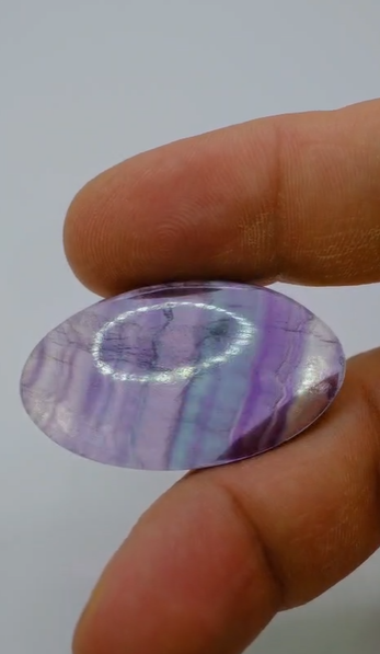 49.25ct 39.8x22.8mm Oval Cabachon Natural Multi-Color Fluorite