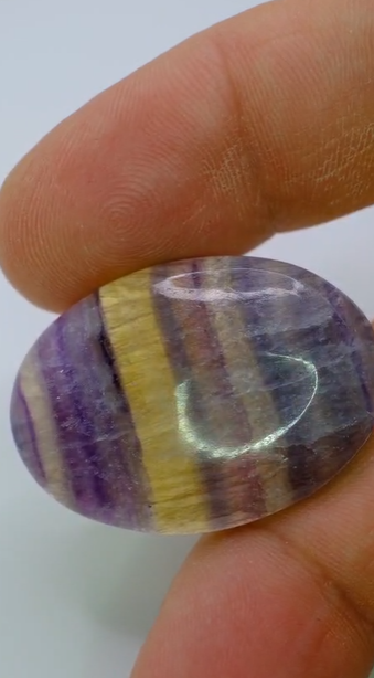 61.60ct 35.4x25.5mm Oval Cabachon Natural Multi-Color Fluorite