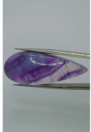 30.80ct 37.3x15.2mm Pear Cabachon Natural Multi-Color Fluorite