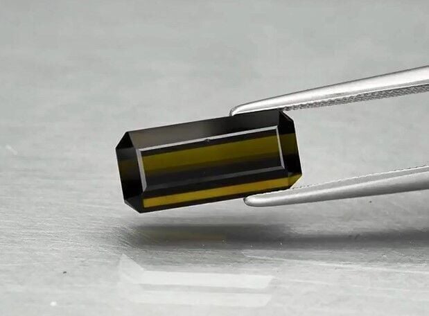 2.70ct 11x5.5mm VVS Octagon Natural Unheated Olive Green Tourmaline, Nigeria