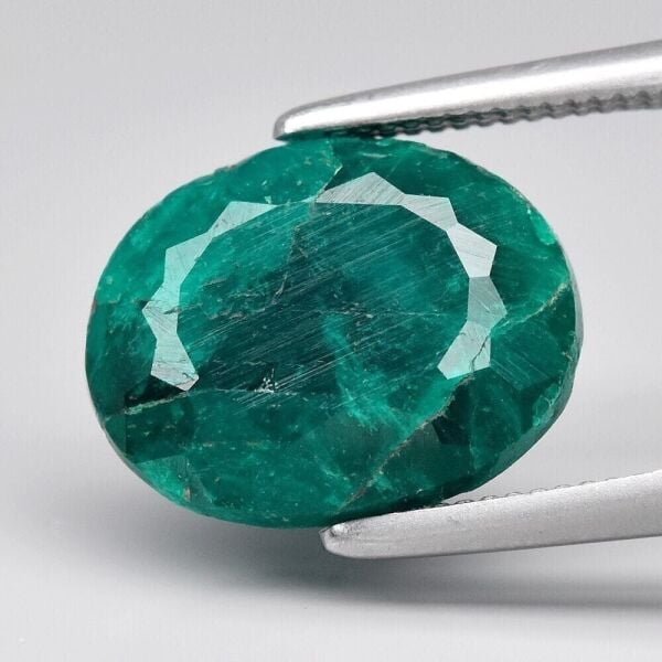 3.43ct 10.2x8mm Oval Natural Green Dioptase, Namibia