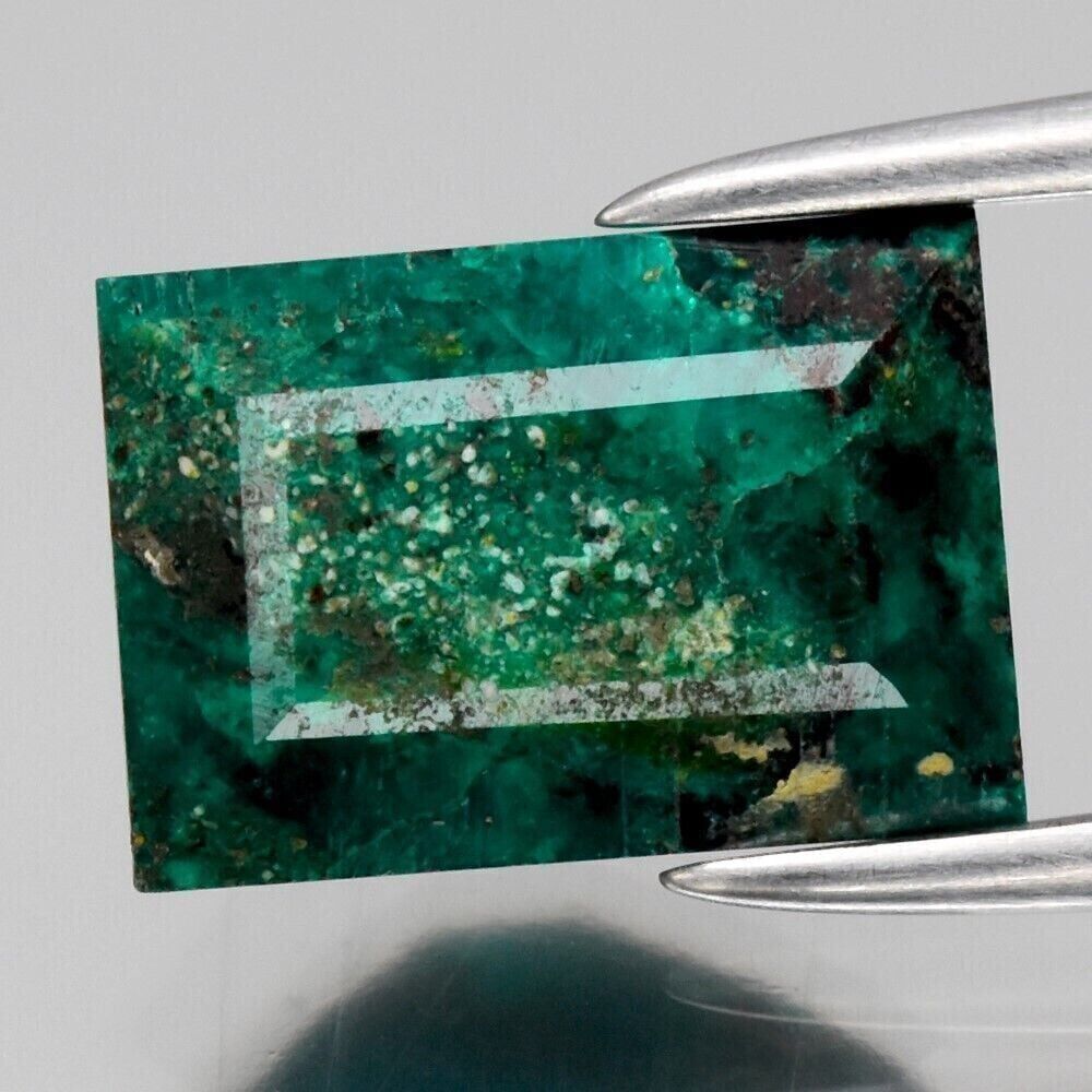 1.67ct 8.5x6mm Baguette Natural Green Dioptase Gemstone, Namibia