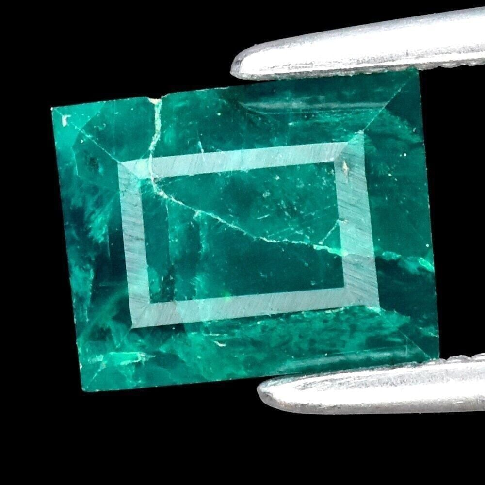 1.27ct 7.3x5.8mm Baguette Natural Bluish Green Dioptase Gemstone, Namibia