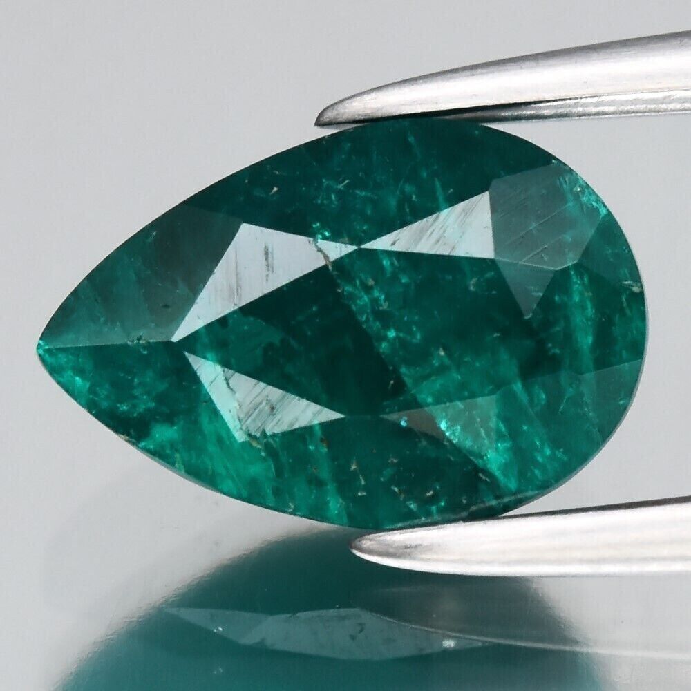 1.28ct 8.2x5.5mm Pear Natural Green Dioptase Gemstone, Namibia