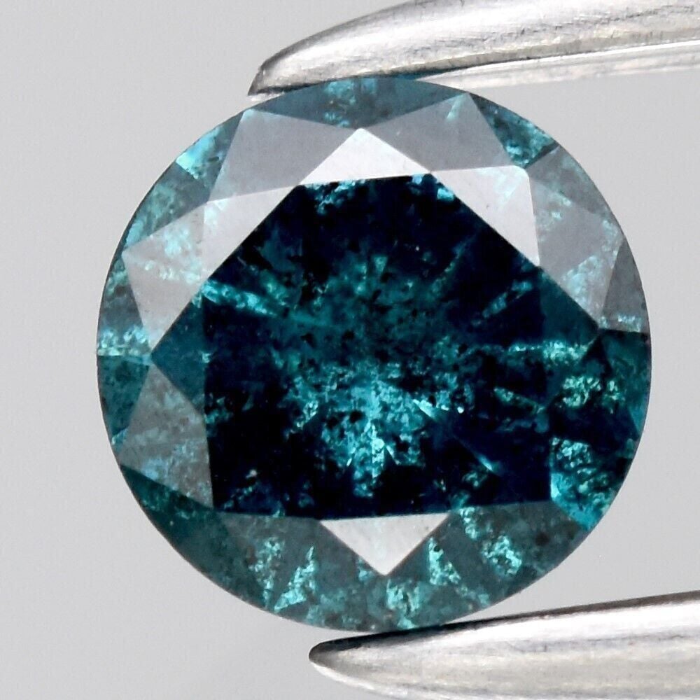 0.19ct 3.5mm Round Brilliant Natural Fancy Greenish Blue Diamond Gemstone Africa