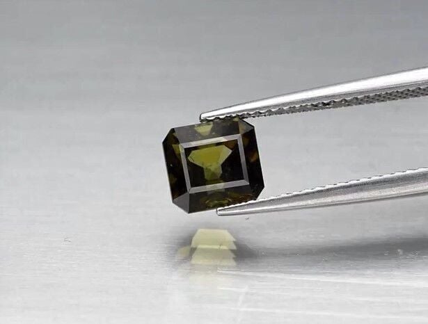 2.17ct 6.8x6.3mm Octagon Natural Olive Green Tourmaline Unheated Africa
