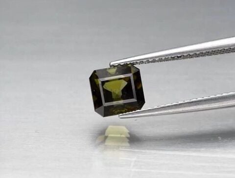 2.17ct 6.8x6.3mm Octagon Natural Olive Green Tourmaline Unheated Africa