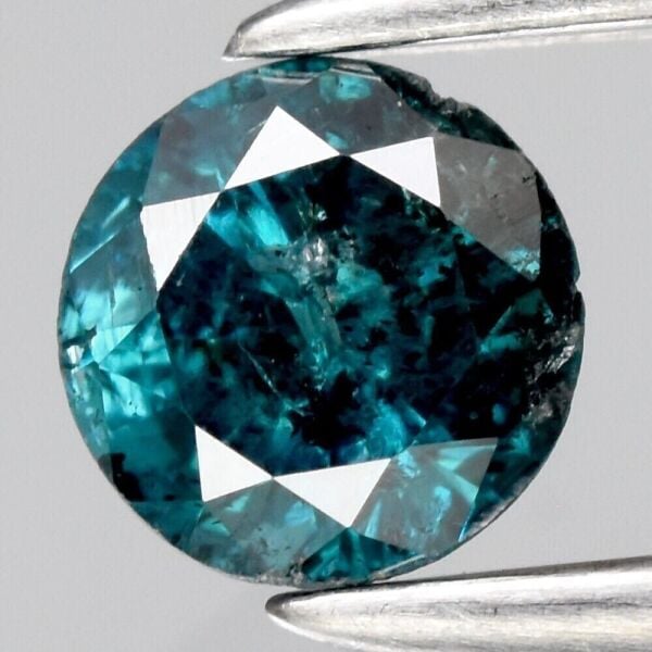 0.18ct 3.5mm Round Brilliant Natural Fancy Greenish Blue Diamond Gemstone Africa