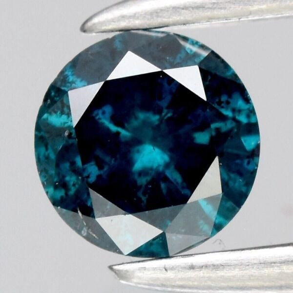 0.16ct 3.3mm Round Brilliant Natural Fancy Greenish Blue Diamond Gemstone Africa