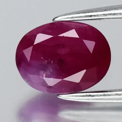 1.09ct 6.7x5mm Oval Natural Purplish Red Ruby - Heated, Malawi Gemstone