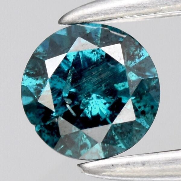 0.14ct 3.3mm Round Brilliant Natural Fancy Greenish Blue Diamond Gemstone Africa