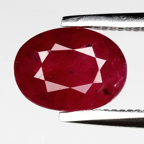 1.16ct 7.2x5.5mm Oval Natural Red Ruby - Heated, Africa Gemstone