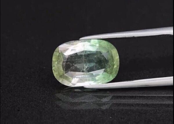 4.02ct 12x8.3mm Cushion Natural Unheated Green Tourmaline Gemstone, Mozambique