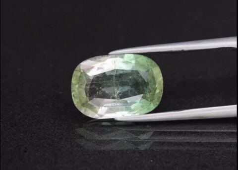 4.02ct 12x8.3mm Cushion Natural Unheated Green Tourmaline Gemstone, Mozambique