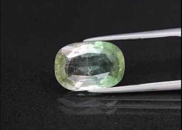 4.02ct 12x8.3mm Cushion Natural Unheated Green Tourmaline Gemstone, Mozambique