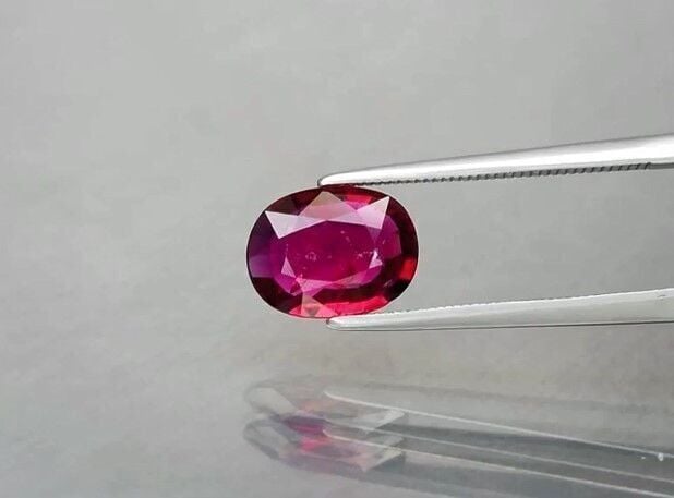 1.68ct 9.8x7.5mm Oval Natural Unheated Pinkish Purple Rubellite Tourmaline