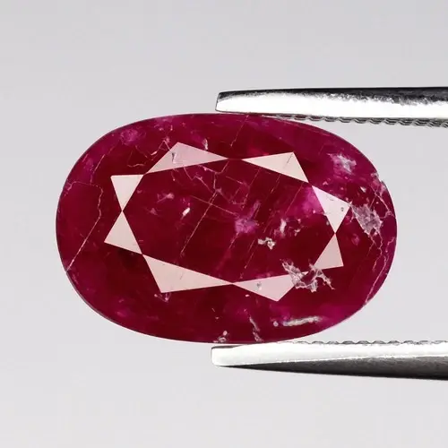 3.45ct 11.2x7.5mm Oval Natural Red Ruby - Heated, Mozambique Gemstone