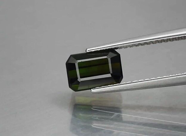 1.87ct 8x5.4mm VVS Octagon Natural Unheated Deep Green Tourmaline, Nigeria