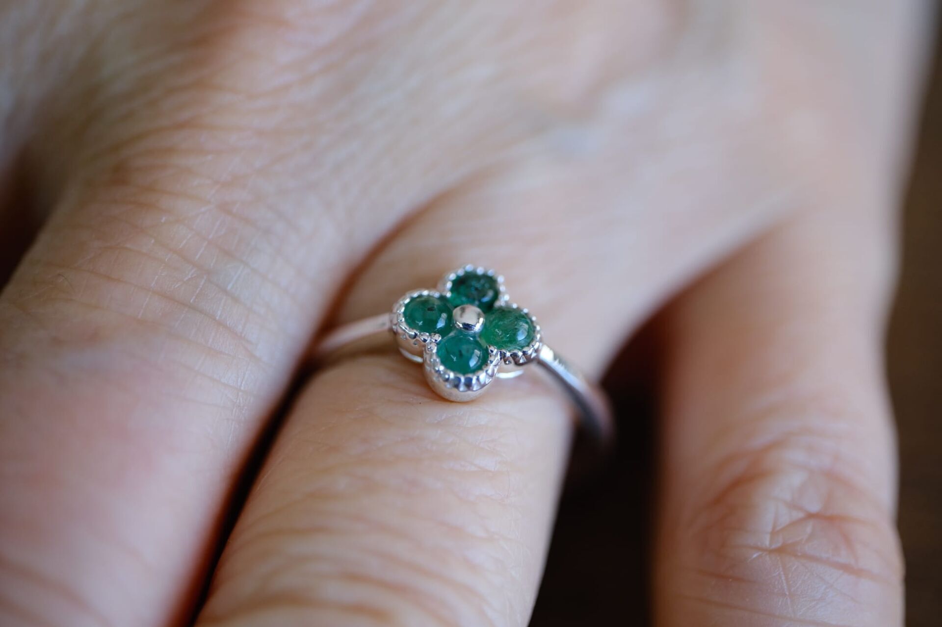 0.48ct Natural Zambiya Zümrüt (Unheated) Gümüş Yüzük