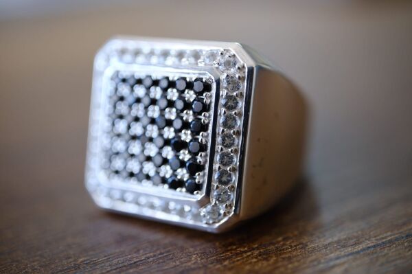 1.20ct Natural Spinel ve 0.95ct Natural Topaz Taşlı Alaşımlı Kararmaz Gümüş Erkek Yüzük