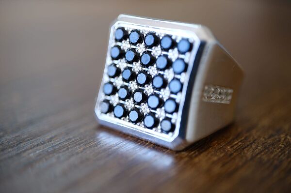 2.50ct Natural Spinel ve 0.25ct Natural Topaz Taşlı Alaşımlı Kararmaz Gümüş Erkek Yüzük