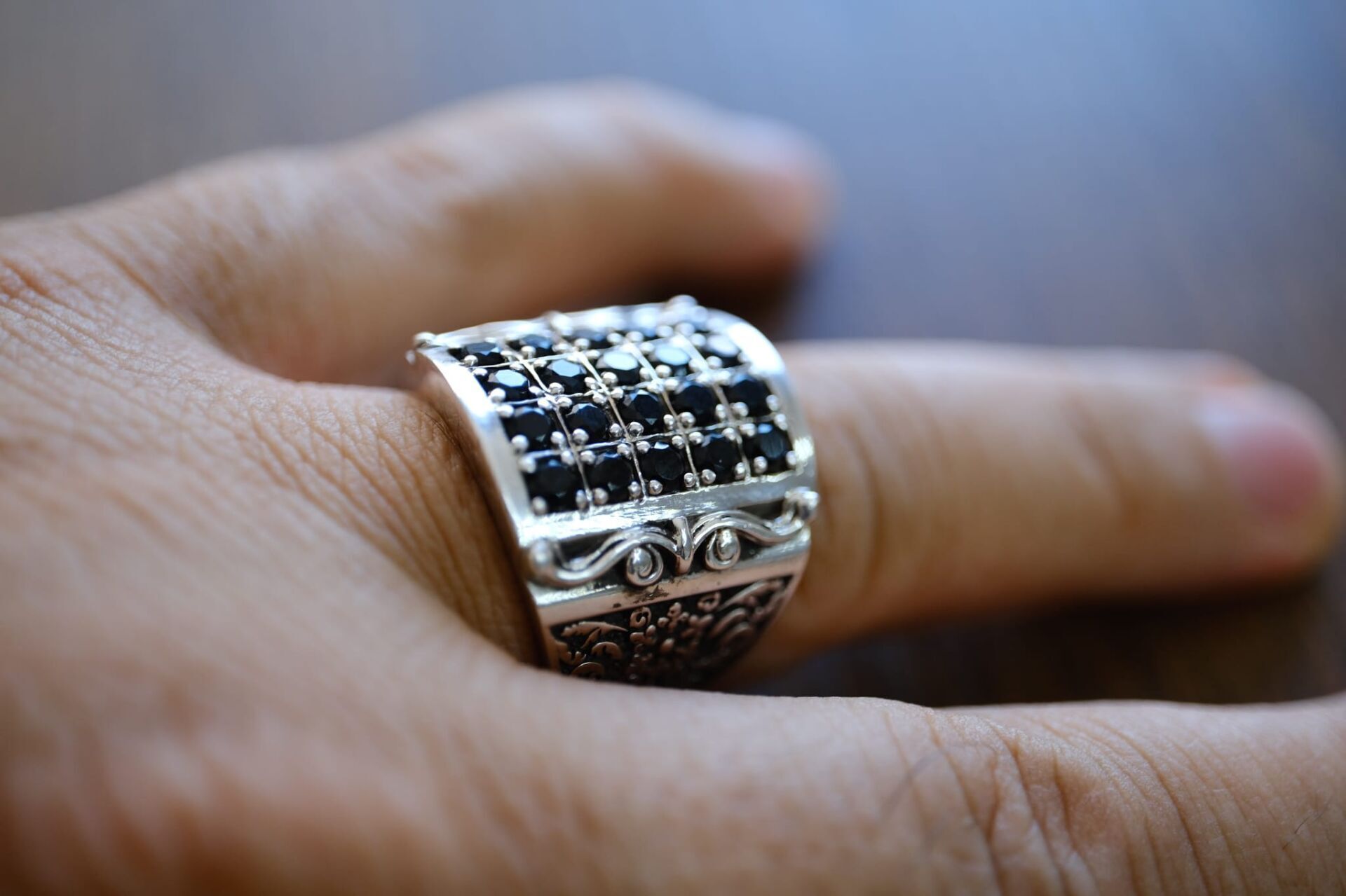 2.50ct Natural Spinel Taşlı Alaşımlı Kararmaz Gümüş Erkek Yüzük