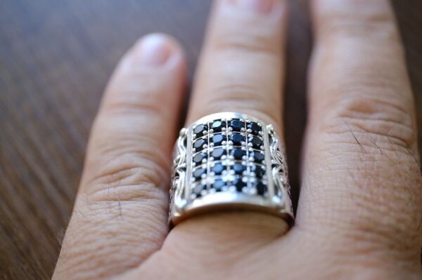 2.50ct Natural Spinel Taşlı Alaşımlı Kararmaz Gümüş Erkek Yüzük