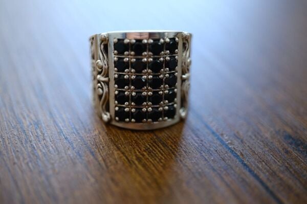 2.50ct Natural Spinel Taşlı Alaşımlı Kararmaz Gümüş Erkek Yüzük