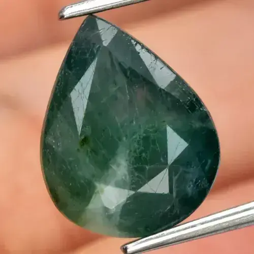 3.45ct 11.2x8.8mm Pear Natural Bluish Green Grandidierite