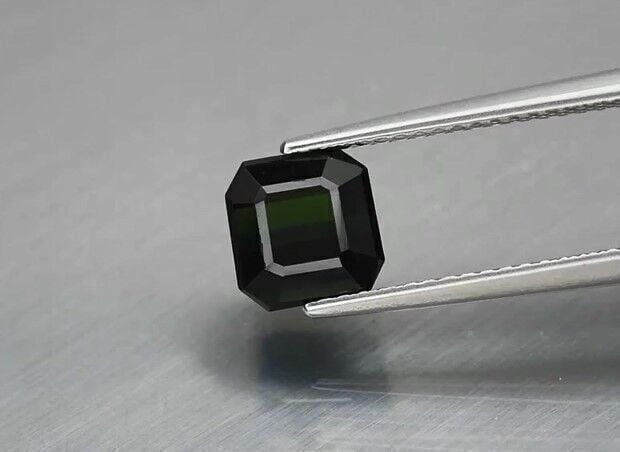 2.23ct 6.7x6.5mm VVS Octagon Natural Unheated Deep Forest Green Tourmaline