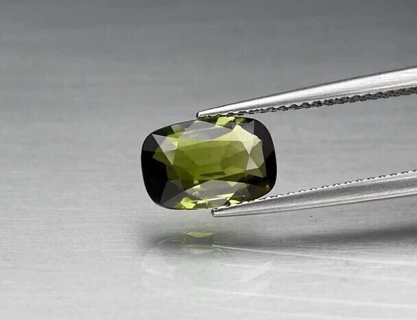 1.78ct 9.8x6.5mm Cushion Natural Green Tourmaline Unheated Africa