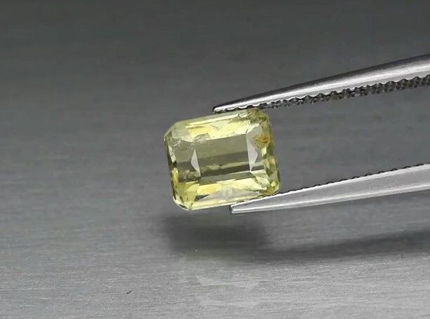 1.36ct 7x6mm Octagon Natural Unheated Yellowish Green Tourmaline, Africa