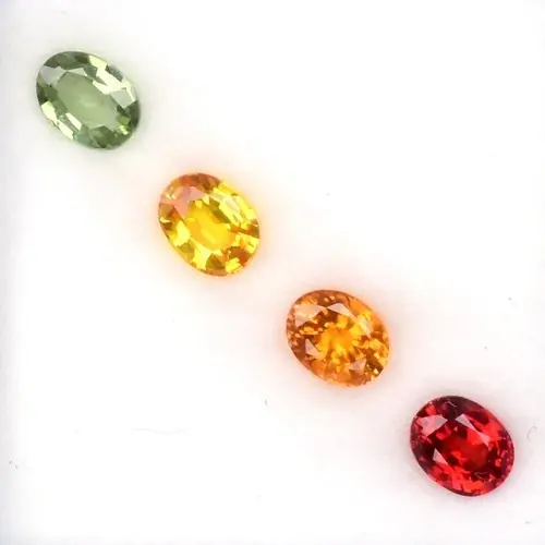 1.30ct t.w 4pcs Lot  VS IF Oval Multi Color Sapphire - Songea, Tanzania Gems