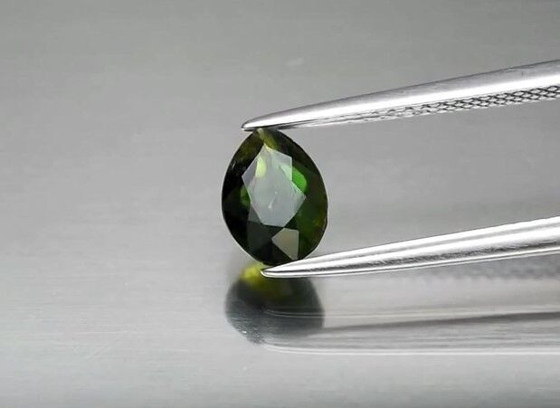 1.00ct 7x5.2mm Pear Natural Unheated Green Chrome Tourmaline, Tanzania