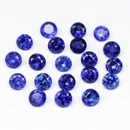 1.91ct t.w 20pcs Lot  2.5-2.8mm Round Brilliant Blue Sapphire - Ceylon Gemstone