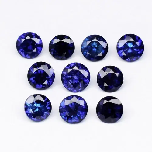 2.11ct t.w 10pcs Lot  3.5-3.7mm Round Brilliant Blue Sapphire - Ceylon Gemstone