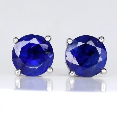 3.98ct t.w Sapphire Gemstone Fashion Earrings  in 925 Sterling Silver