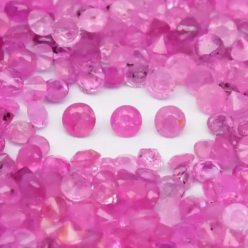 5.48ct  472pcs Lot Round Natural Pink Sapphire - Heated, Madagascar Gemstone