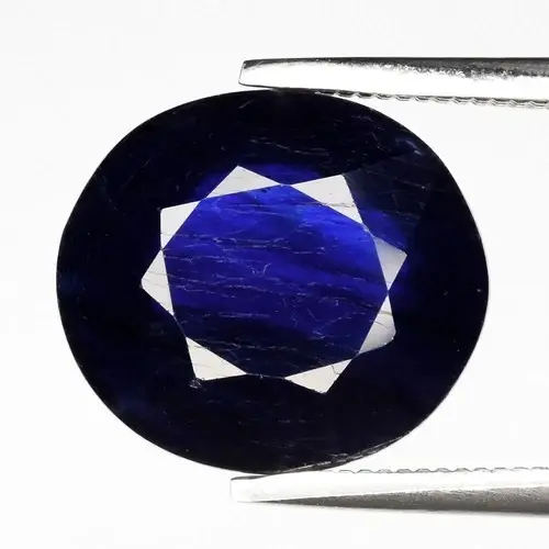 6.97ct Oval Blue Sapphire - Heated Glass Filled, Africa Gemstone