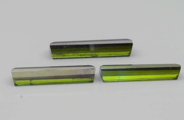 3pcs Lot 4.55ct t.w Baguette Natural Unheated Green Tourmaline, Gemstone