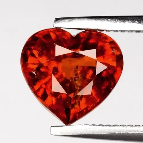 1.46ct 7x6.5mm Heart Natural Orange Hessonite Garnet - Nigeria Gemstone