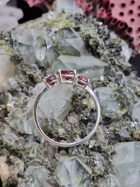 0.88ct Natural Garnet 1.63gr 925 Ayar Gümüş Yüzük No:10