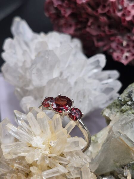 0.88ct Natural Garnet 1.63gr 925 Ayar Gümüş Yüzük No:10