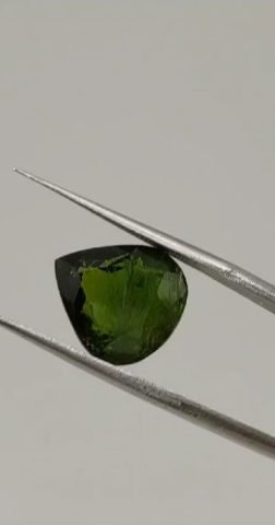 7.70ct 13.2x11.9mm Pear Natural Green Tourmaline