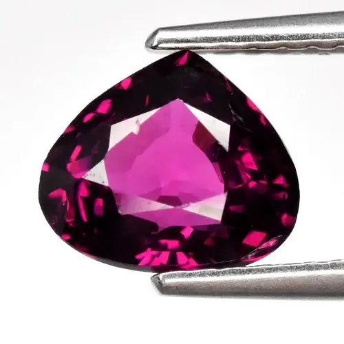 1.83ct 7.7x6.7mm VS Pear Natural Purplish Pink Rhodolite Garnet - Africa Gem