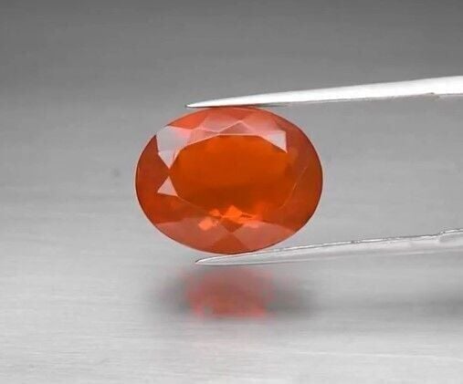5.37ct 14.4x11.3mm Oval Natural Orange Fire Opal, Mexico