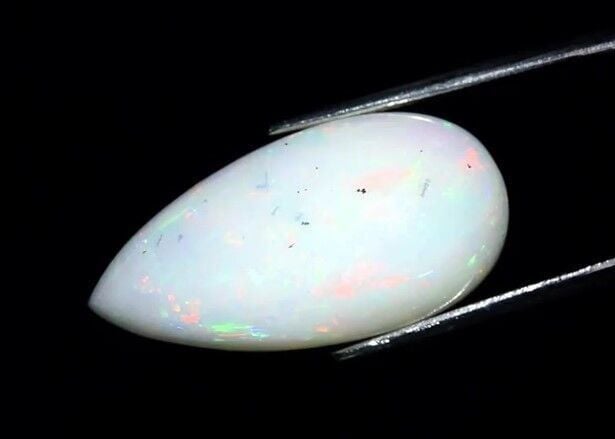 10.66ct 26.5x13.3mm Pear Cab Natural Play-of-Color Crystal Opal Gemstone