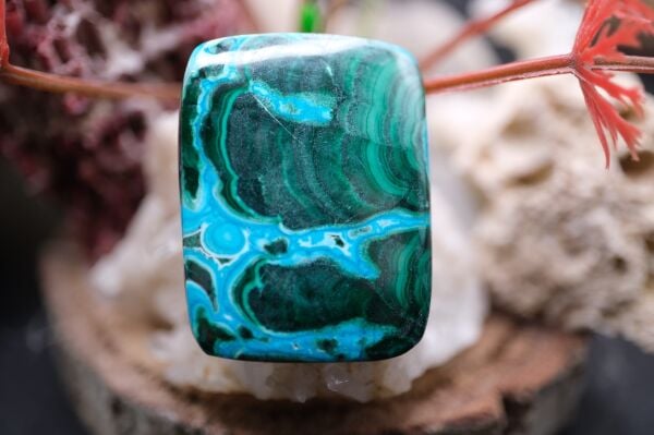 46.85ct 30.8x23.4mm  Natural Malachite&Chrysacolla